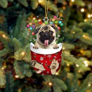 Denuotop - Other Decoration for Christmas,Fawn Pug in Snow Pocket Christmas Ornament, Pug Reindeer, Hanging Tree Ornament, for Dog Lovers, Car