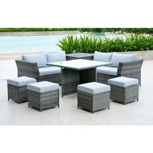 OUT & OUT ORIGINAL Out & out Tarina Outdoor Rattan Corner Lounge Set with Cushion Box - 8 Seats