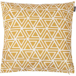 VEEVA Outdoor Cushion - 43cm x 43cm - Yellow Triangle Geo, Ready Fibre Filled, Water Resistant - Decorative Scatter Cushions for Garden Chair, Bench, or