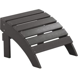 BELIANI Outdoor Garden Footstool Dark Grey Plastic Wood for Patio Yard Adirondack - Grey