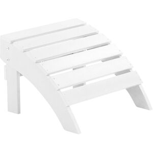 Beliani - Outdoor Garden Footstool White Plastic Wood for Patio Yard Adirondack - White