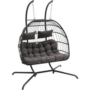 Warmiehomy - Outdoor Hanging 2 Seater Egg Chair with Cushions