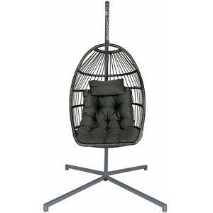 FURNITURE ONE Outdoor/Indoor Wicker Hanging Chair - Grey