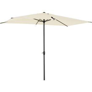 2.58m Aluminium Garden Parasol Sun Umbrella Angled Canopy Beige - Beige - Outsunny