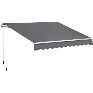 Garden Sun Shade Canopy Retractable Awning Grey - Grey - Outsunny