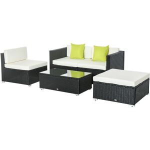 Outsunny - Rattan Garden Furniture Patio Wicker Conservatory Outdoor Sofa Chair Set 5PC New