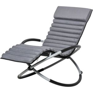 Breathable Mesh Rocking Chair Design Orbital Mat Removable Black Grey - Dark Grey - Outsunny
