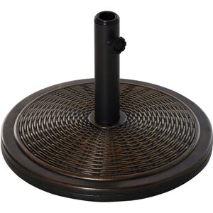 Cantilever Offset Umbrella Base Cement Parasol Stand, Black - Brown - Outsunny