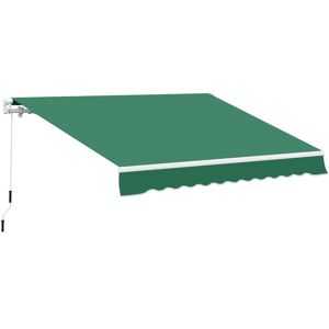 Garden Sun Shade Canopy Retractable Awning Green - Green - Outsunny