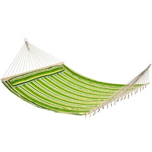 Outsunny - Hammock Outdoor Garden Camping Hanging Swing Portable Travel Green stripe - Green-Yellow-White Stripes