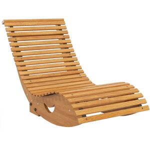 Outsunny - Outdoor Rocking Chair w/ Slatted Seat, Wooden Rocking Chair, Teak - Teak