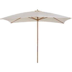 Wooden Garden Parasol Sun Shade Umbrella Canopy Cream - Cream - Outsunny