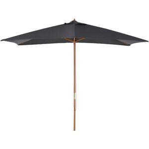 Wooden Garden Parasol Sun Shade Umbrella Canopy Dark Grey - Dark Grey - Outsunny