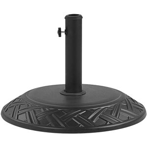 BELIANI Modern Outdoor Garden Round Parasol Base Black Concrete 3 Pole Adapters Capaci - Black