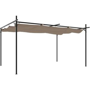 Vidaxl - Pergola with Retractable Roof Taupe 395x292x230 cm Taupe