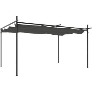 Vidaxl - Pergola with Retractable Roof Anthracite 395x292x230 cm Anthracite