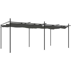 Pergola with Retractable Roof Anthracite 589x292x230 cm Vidaxl Anthracite