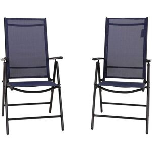 2 Pack Garden Chairs Folding Reclining Dinning Chairs Blue - Phivilla