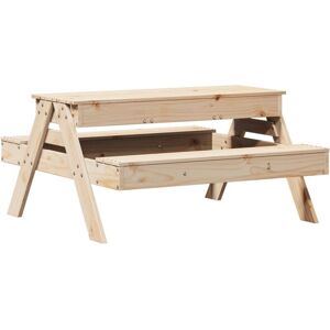 Picnic Table with Sandpit for Kids Solid Wood Pine Vidaxl Brown