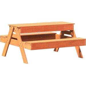 Picnic Table with Sandpit for Kids Wax Brown Solid Wood Pine vidaXL - Brown