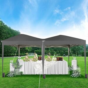 Mcc Direct - Pop-up Gazebo 3m x 6m with Wind Bars & 6 Weight Bags & Silver Protective Layer Waterproof Marquee Canopy Grey ns