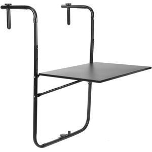 Rectangular metal folding table for balcony black 60x40 cm - Primematik