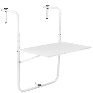 Rectangular metal folding table for balcony white color 60x40 cm - Primematik