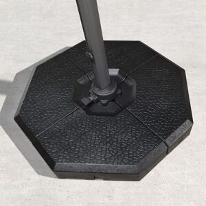 Cantilever Umbrella Base for Outdoor Offset Patio Umbrella, Water & Sand Filled Weight Base, Black, 220lbs - Purple Leaf