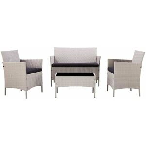 Home Detail - Newport Light Grey 4PC Garden Set & Cover