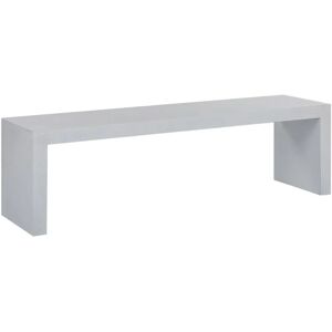 Beliani - Outdoor Concrete Bench White Steel Frame Rectangular Taranto - White