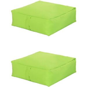 Ready Steady Bed Garden Bean Bag Slab Beanbag Outdoor Indoor Cushions Seat Furniture Pad 2pk - Lime