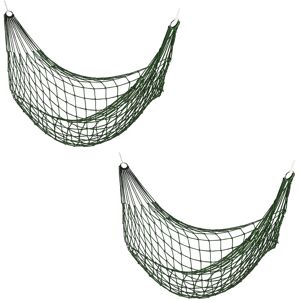 Net Hammock, 2x Set, Garden Hammock, Camping, Lightweight, In- & Outdoor Use, For Storage, Load upto 120 kg - Relaxdays