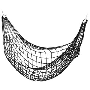 Relaxdays - Net Hammock, Lightweight Mesh, Outdoor, for 1 Person, Camping & Garden, Hanging, up to 120 kg, Travel, Black