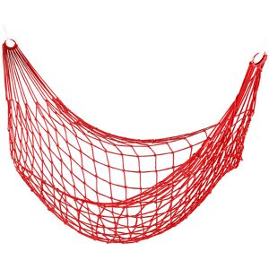 Net Hammock, Lightweight Mesh, Outdoor, for 1 Person, Camping & Garden, Hanging, up to 120 kg, Travel, Red - Relaxdays