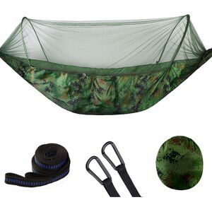 RHAFAYRE Camping Hammock with Mosquito Net, Lightweight Nylon Portable Hammock, for Automatic Open Speed Outdoor Double Camping Hammock(camouflage,250x120cm)