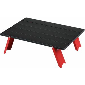 RHAFAYRE Camping Table, Foldable, Portable, Aluminum, Mini, Compact, for Camping, Picnic, Outdoor, Travel, Beach, 39.5x28x12cm(Black+Red)