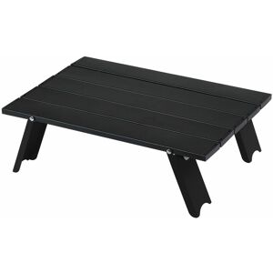 Camping Table, Foldable, Portable, Aluminum, Mini, Compact, for Camping, Picnic, Outdoors, Travel, Beach, 39.5x28x12cm(Black) - Rhafayre