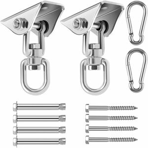 RHAFAYRE Heavy Duty Ceiling Hook with SUS304 Stainless Steel 360° Rotation 4 Fixing Screws for Concrete Wood Sets Yoga Hammock Hanging Chair Two-Piece Suit