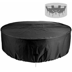 MUMU Round Garden Cover Protective Cover Round Garden Table Cover for Garden Table Waterproof and Windproof 210D Oxford Round Garden Table 130x71cm