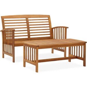 Royalton 2 Piece Garden Lounge Set Solid Acacia Wood