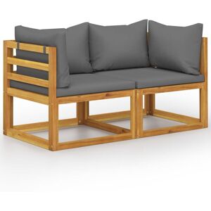 2-seater Garden Bench with Dark Grey Cushions (uk/ie/fi/no only) - Royalton