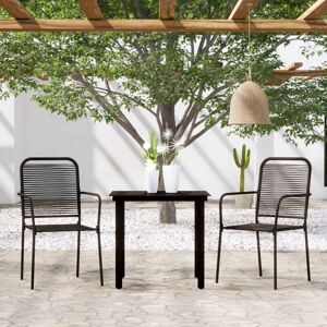 3 Piece Garden Dining Set Black - Royalton