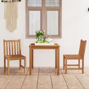 3 Piece Garden Dining Set Solid Teak Wood - Royalton