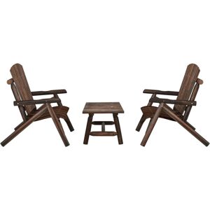 3 Piece Garden Lounge Set Solid Wood Spruce - Royalton