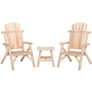 3 Piece Garden Lounge Set Solid Wood Spruce - Royalton