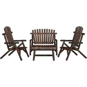 4 Piece Garden Lounge Set Solid Wood Spruce - Royalton