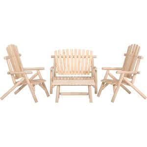 4 Piece Garden Lounge Set Solid Wood Spruce - Royalton