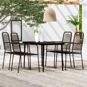 5 Piece Garden Dining Set Black - Royalton