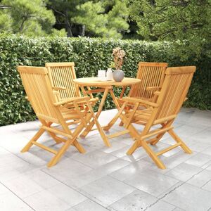 5 Piece Garden Dining Set Solid Teak Wood - Royalton