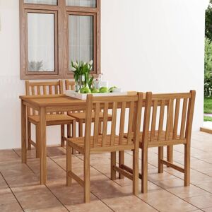 5 Piece Garden Dining Set Solid Teak Wood - Royalton